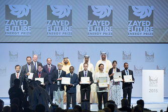 Mohammad bin Rashed, Mohammad bin Zayed and Egypt’s President Sisi Award Zayed Future Energy Prize 2015 Winners